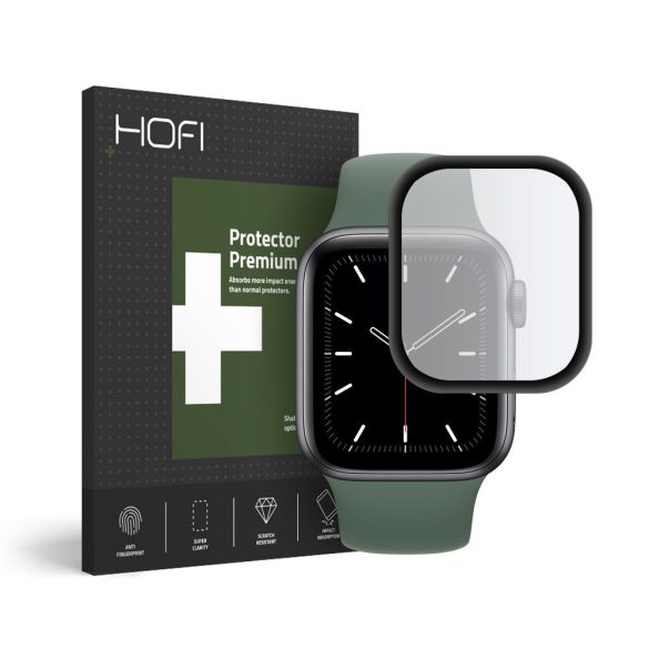 HOFI HYBRID Apple Watch 4/5 (40mm) Glass Screen teljes kijelzős edzett üvegfólia (tempered glass), 9H keménységű, fekete