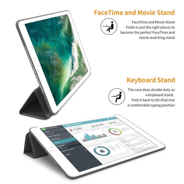 Tech-Protect Smartcase iPad Air 2 oldalra nyíló smart tok, fekete