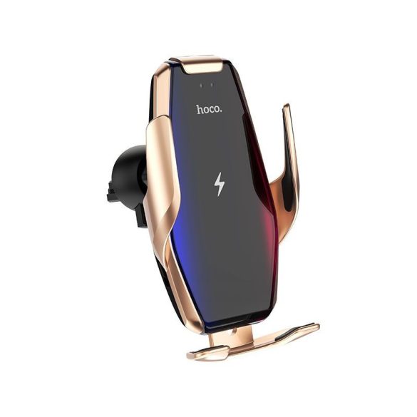 Hoco S14 Wireless charging infra érzékelős vezeték nélküli autós telefontartó műszerfalra, szélvédőre, szellőzőrácsra, arany