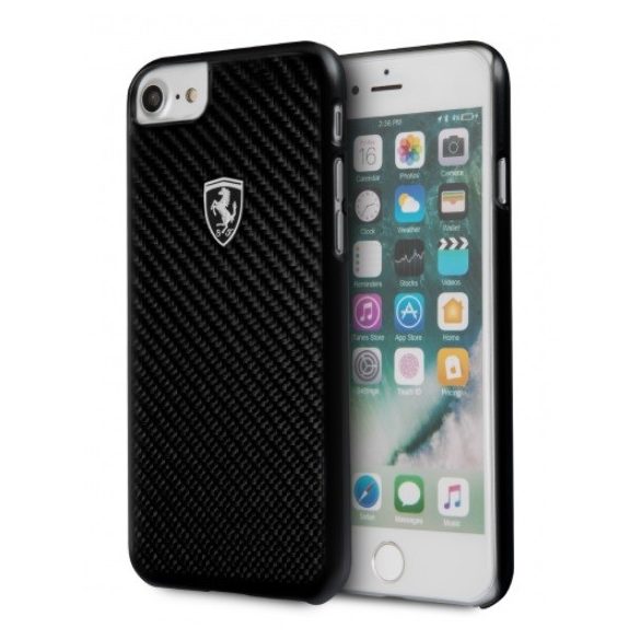 Ferrari Heritage iPhone 8 Carbon Fiber Hard (FEHCAHCI8BK) hátlap, tok, fekete