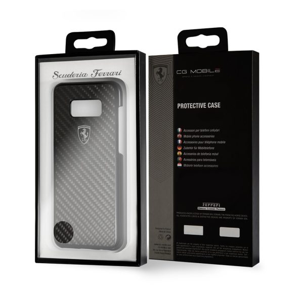 Ferrari Samsung Galaxy S8 Plus Heritage Real Carbon Hard (FEHCAHCS8LBK) hátlap, tok, fekete