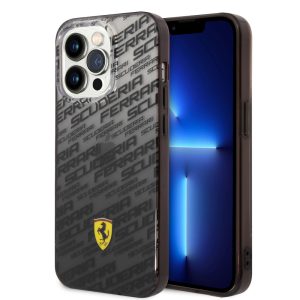 Ferrari iPhone 14 Pro Gradient Allover (FEHCP14LEAOK) hátlap, tok, fekete