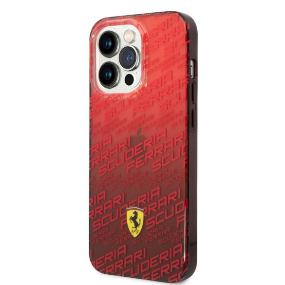 Ferrari iPhone 14 Pro Gradient Allover (FEHCP14LEAOR) hátlap, tok, piros