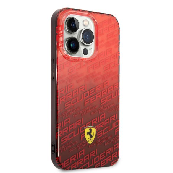 Ferrari iPhone 14 Pro Gradient Allover (FEHCP14LEAOR) hátlap, tok, piros