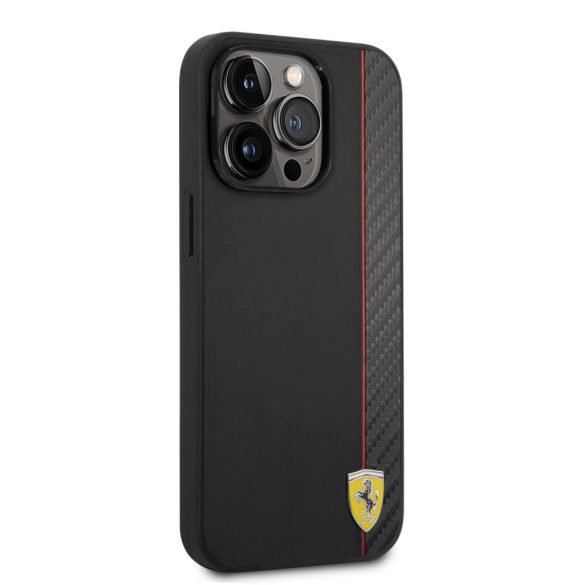 Ferrari iPhone 14 Pro Max Carbon (FEHCP14XAXBK) hátlap, tok, fekete