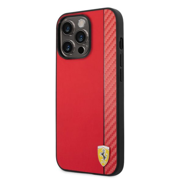 Ferrari iPhone 14 Pro Max Carbon (FEHCP14XAXRE) hátlap, tok, piros