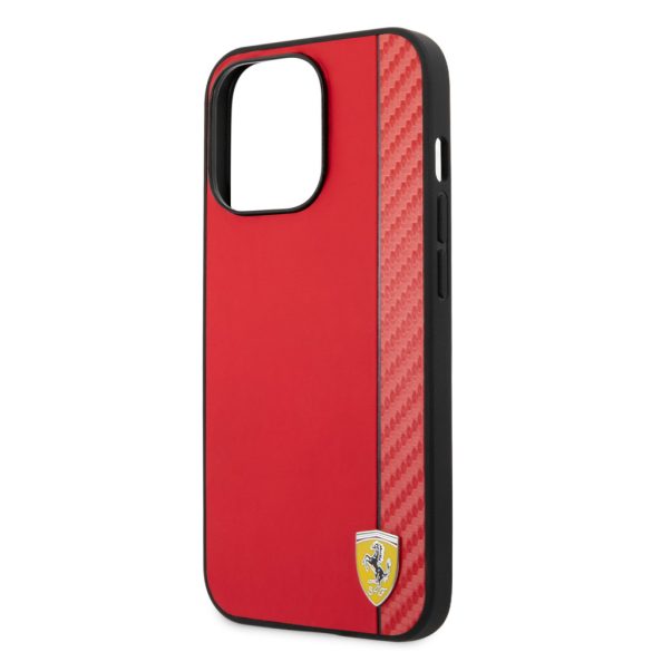 Ferrari iPhone 14 Pro Max Carbon (FEHCP14XAXRE) hátlap, tok, piros