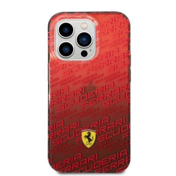 Ferrari iPhone 14 Pro Max Gradient Allover (FEHCP14XEAOR) hátlap, tok, piros