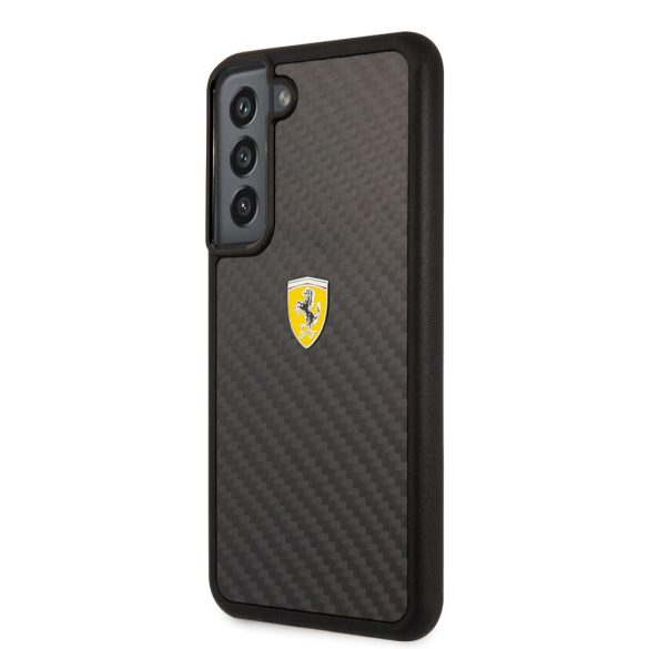 Ferrari Samsung Galaxy S22 Plus Real Carbon (FEHCS22MFCAK) hátlap, tok, fekete