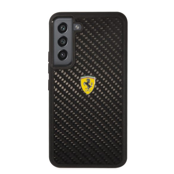 Ferrari Samsung Galaxy S22 Plus Real Carbon (FEHCS22MFCAK) hátlap, tok, fekete