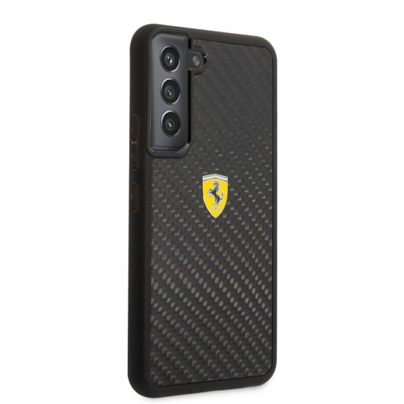 Ferrari Samsung Galaxy S22 Plus Real Carbon (FEHCS22MFCAK) hátlap, tok, fekete