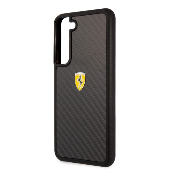 Ferrari Samsung Galaxy S22 Plus Real Carbon (FEHCS22MFCAK) hátlap, tok, fekete