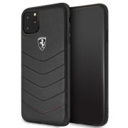   Ferrari iPhone 11 Pro Max Heritage Genuine Leather Quilted eredeti bőr (FEHQUHCN65BK) hátlap, tok, fekete