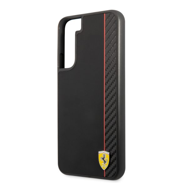 Ferrari Samsung Galaxy S22 Plus Smooth and Carbon Effect (FESAXHCS22MBK) hátlap, tok, fekete