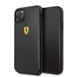  Ferrari iPhone 11 Pro On Track Carbon Effect hátlap, tok, fekete