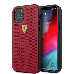   Ferrari iPhone 12/12 Pro Off Track Perforated Cover (FESPEHCP12MRE) hátlap, tok, piros