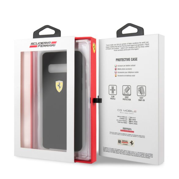 Ferrari Samsung Galaxy S10 Urban SF Silicon (FESSIHCS10BK) hátlap, tok, fekete