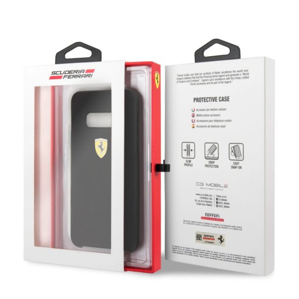 Ferrari Samsung Galaxy S10e Urban SF Silicone (FESSIHCS10LBK) hátlap, tok, fekete