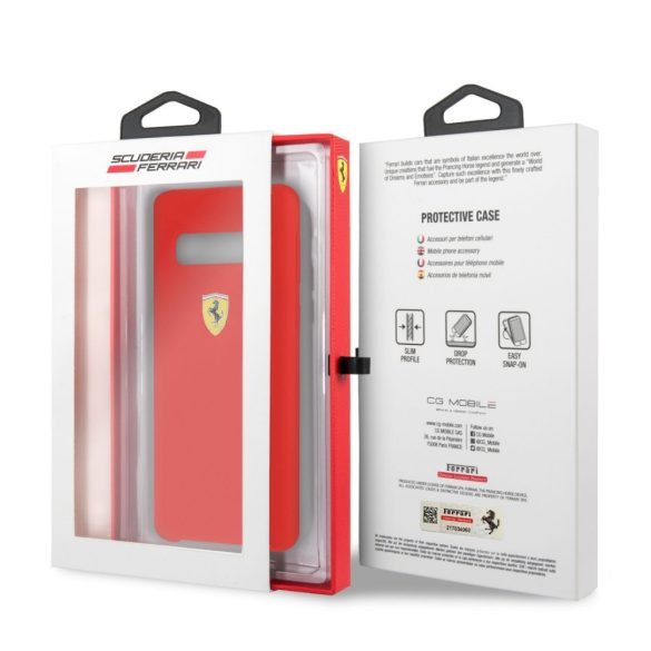 Ferrari Samsung Galaxy S10 Urban SF Silicone (FESSIHCS10RE) hátlap, tok, piros