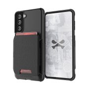   GHOSTEK Samsung Galaxy S21 Plus Exec 4 Magnetic Wallet ütésálló hátlap tok, kártyatartóval, fekete