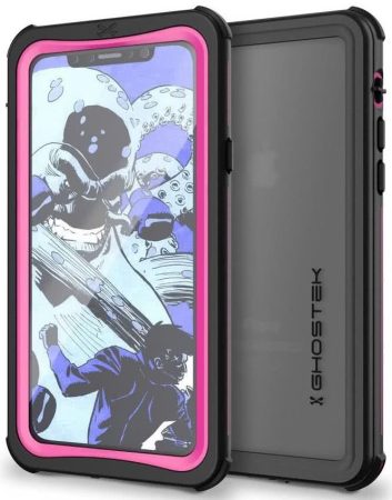 GHOSTEK iPhone X/Xs Nautical vízálló, ütésálló tok, rózsaszín