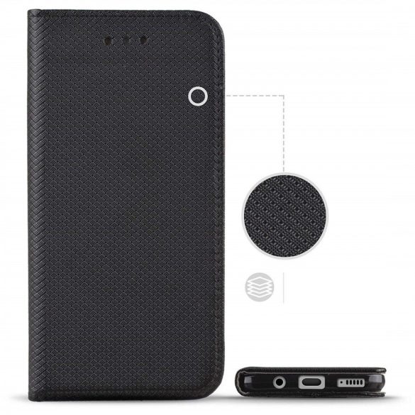 Smart Magnet HTC U12 oldalra nyíló tok, fekete