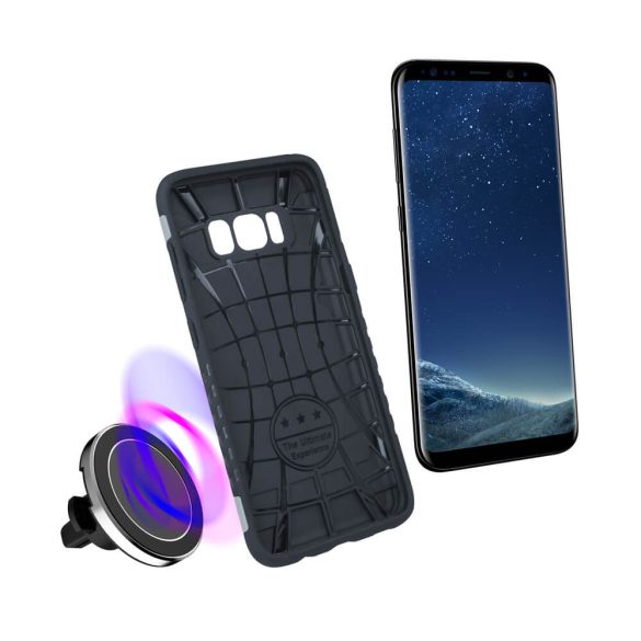 Defender Magnetic Case Samsung Galaxy J3 (2017) ütésálló hátlap, tok, ezüst