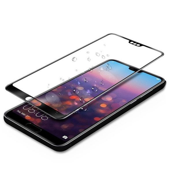 Forever Huawei P20 Pro 5D Full Glue teljes kijelzős edzett üvegfólia (tempered glass) 9H keménységű, fekete