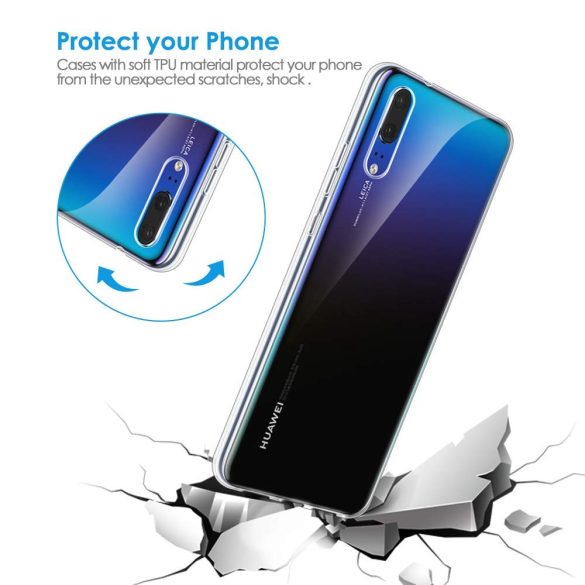 Huawei P30 Lite Slim szilikon hátlap, tok, átlátszó