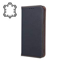   Genuine Leather Smart Pro Huawei P30 Lite eredeti bőr oldalra nyíló tok, fekete