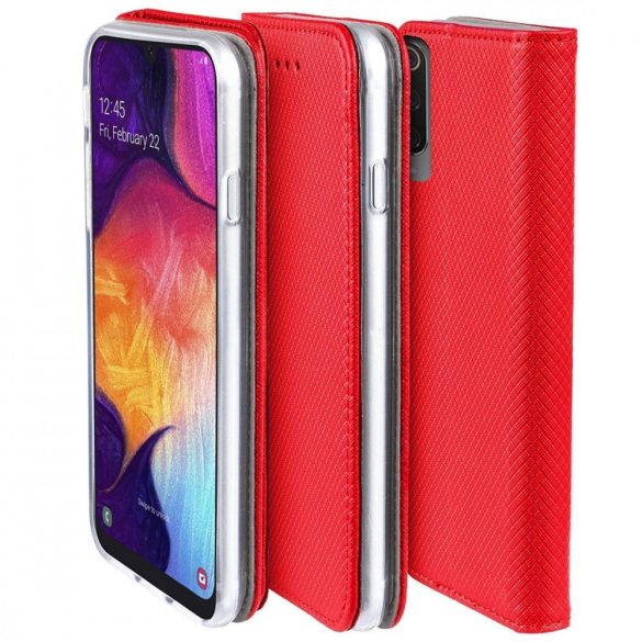 Smart Magnet Samsung Galaxy A40 oldalra nyíló tok, piros