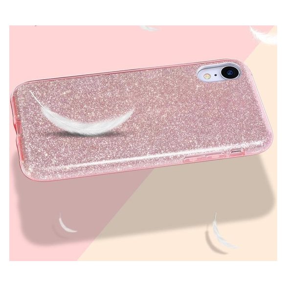 Glitter Case Samsung Galaxy A30 hátlap, tok, rózsaszín