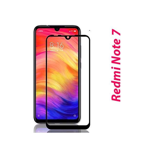 Forever Xiaomi Redmi Note 7 5D Full Glue teljes kijelzős edzett üvegfólia (tempered glass) 9H keménységű, fekete