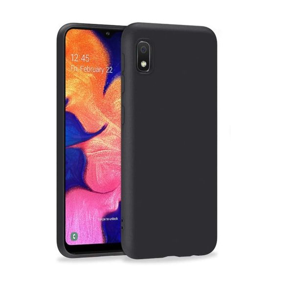 Samsung Galaxy A10e Matt TPU szilikon hátlap, tok, fekete