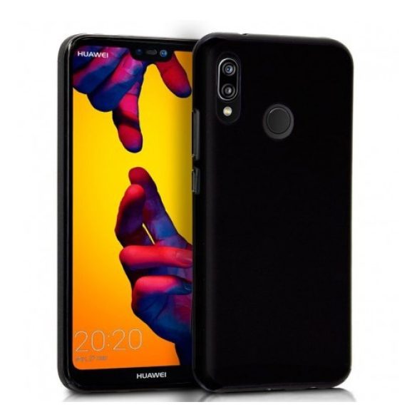 Huawei P20 Lite (2019) Soft Matt TPU szilikon hátlap, tok, fekete