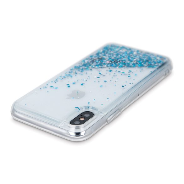Liquid Sparkle Samsung Galaxy A10 hátlap, tok, kék
