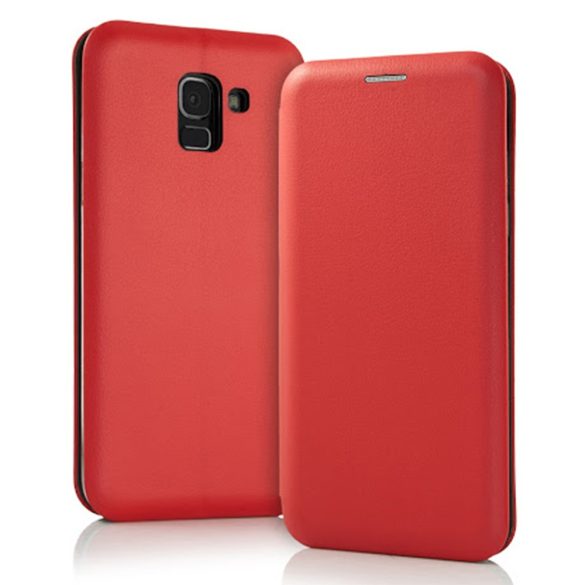 Smart Diva Samsung Galaxy J6 Plus (2018) oldalra nyíló tok, piros