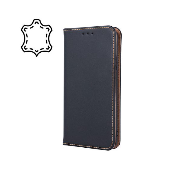 Genuine Leather Smart Pro Huawei P Smart Z/Y9 Prime (2019) eredeti bőr oldalra nyíló tok, fekete