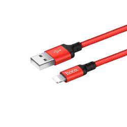   Hoco USB Times Speed X14 8-pin lightning kábel iPhone, iPad készülékekhez, 2m, fekete-piros