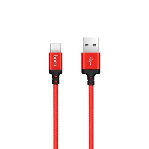 Hoco USB Times Speed X14 USB Type-C adatkábel, 2m, fekete-piros