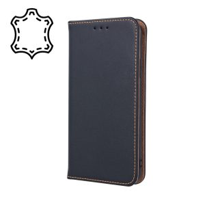 Genuine Leather Smart Pro Xiaomi Redmi 8A eredeti bőr oldalra nyíló tok, fekete