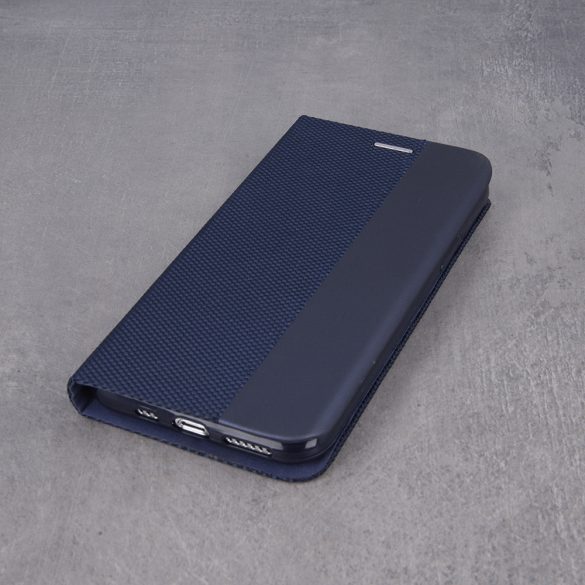 Smart Senso iPhone 11 Pro Max oldalra nyíló tok, sötétkék