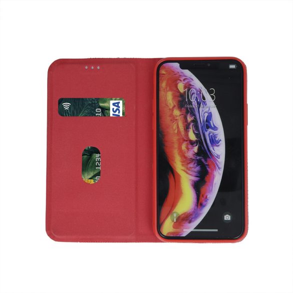 Smart Senso iPhone 11 Pro Max oldalra nyíló tok, piros