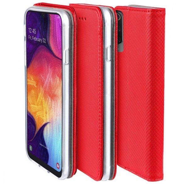 Smart Magnet Xiaomi Redmi Note 8T oldalra nyíló tok, piros