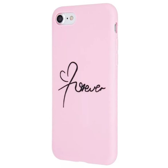 Forever Love TPU iPhone XS Max hátlap, tok, rózsaszín
