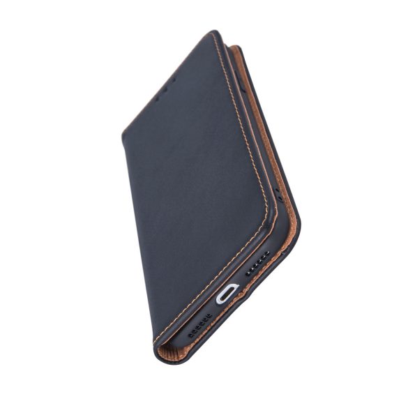 Genuine Leather Smart Pro Samsung Galaxy S10 Lite/A91 eredeti bőr oldalra nyíló tok, fekete