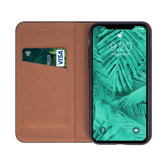 Genuine Leather Smart Pro Samsung Galaxy S10 Lite/A91 eredeti bőr oldalra nyíló tok, fekete