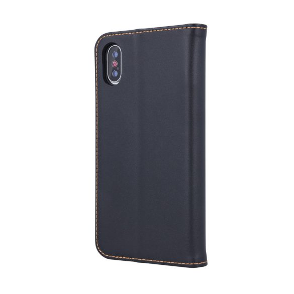 Genuine Leather Smart Pro Samsung Galaxy S10 Lite/A91 eredeti bőr oldalra nyíló tok, fekete