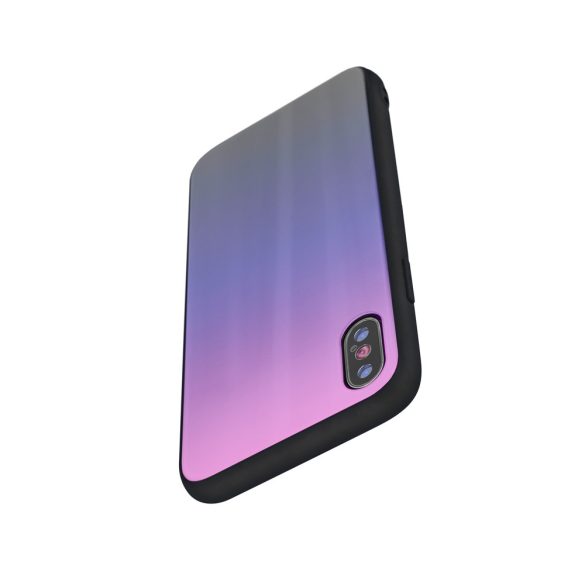 Aurora Glass Samsung Galaxy S20 Ultra/S20 Ultra 5G hátlap, tok, rózsaszín-fekete