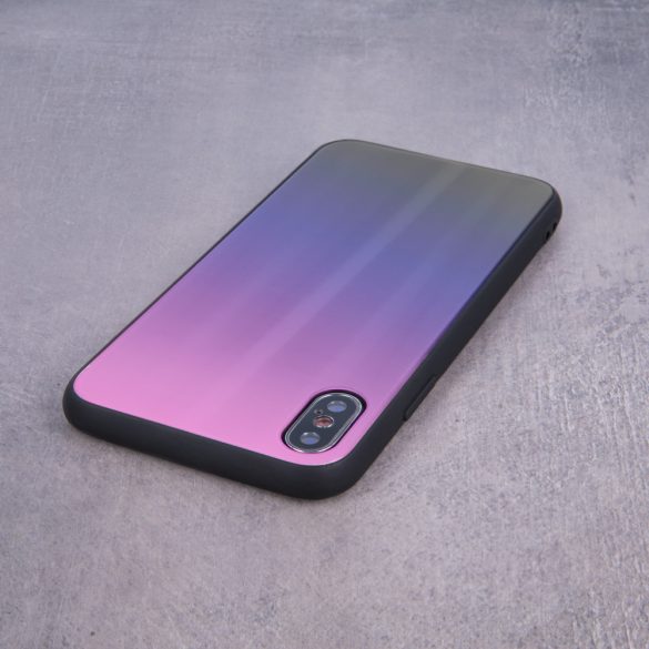 Aurora Glass Samsung Galaxy S20 Ultra/S20 Ultra 5G hátlap, tok, rózsaszín-fekete